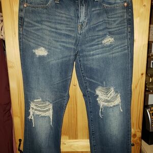 Men's Distressed Blue Jeans